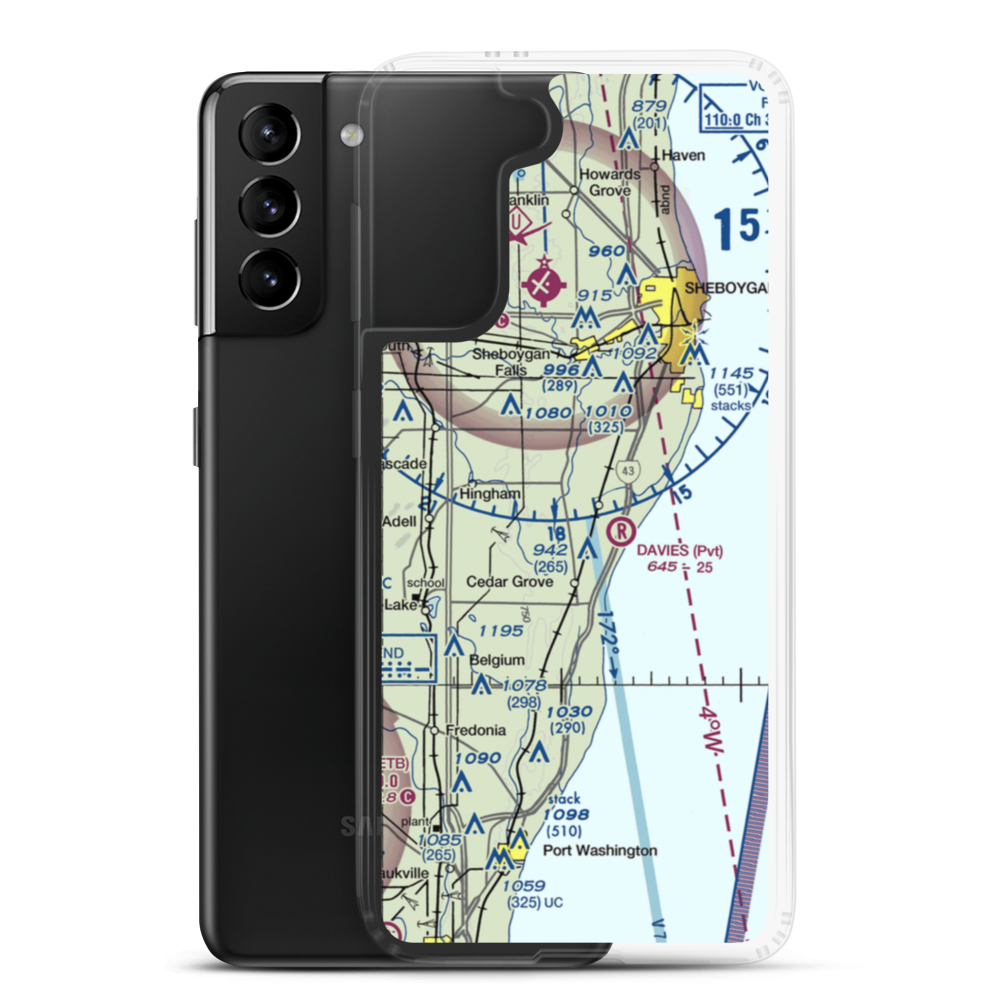 Dulmes Field (65WI) VFR Sectional Samsung Case Samsung Galaxy S21 Plus model shown