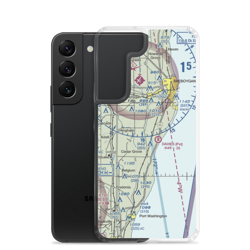 Dulmes Field (65WI) VFR Sectional Samsung Case Samsung Galaxy S22 model shown