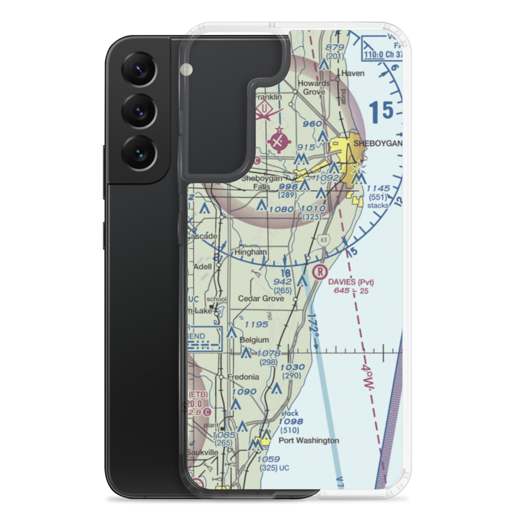 Dulmes Field (65WI) VFR Sectional Samsung Case Samsung Galaxy S22 Plus model shown