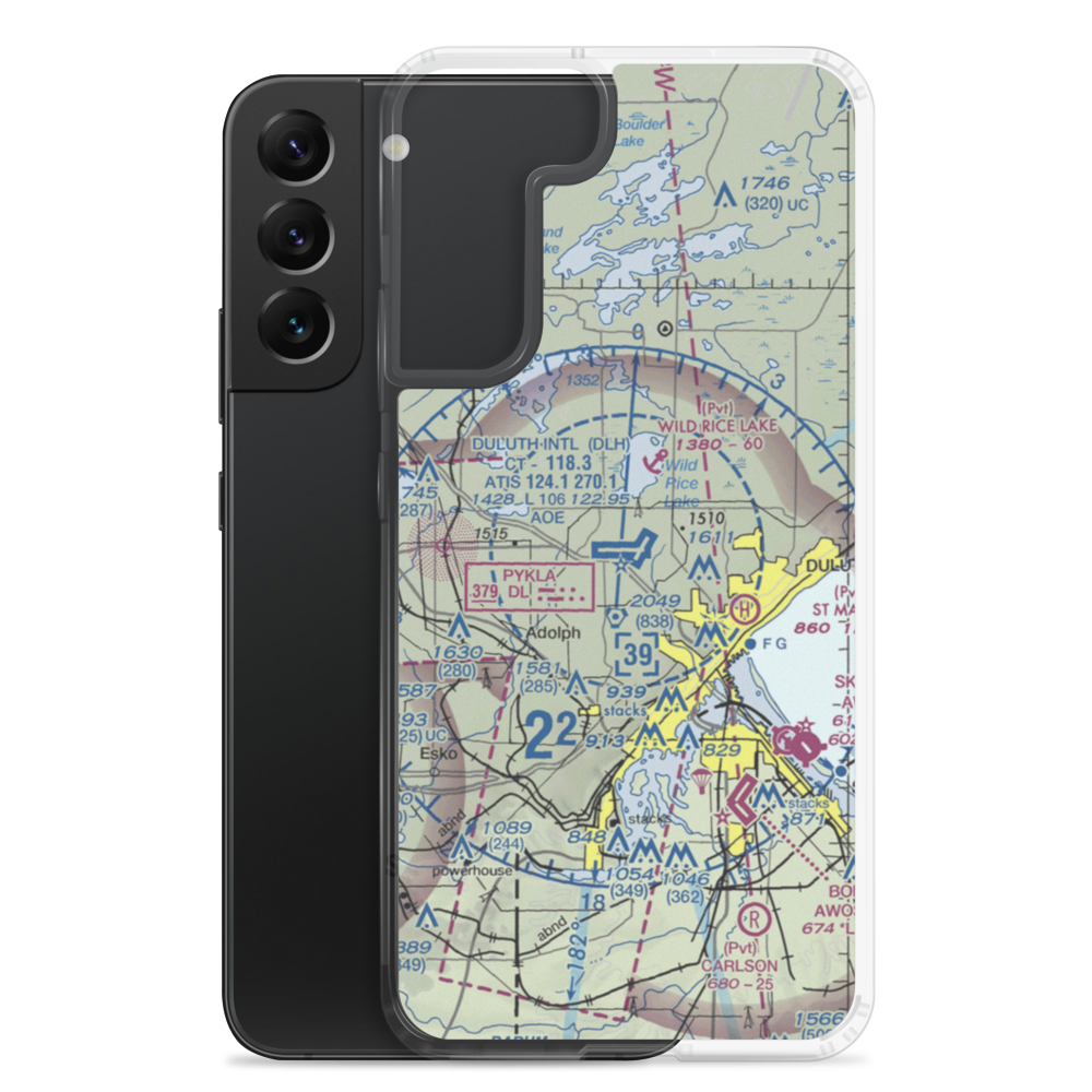 Duluth International Airport (DLH) VFR Sectional Samsung Case Samsung Galaxy S22 Plus model shown