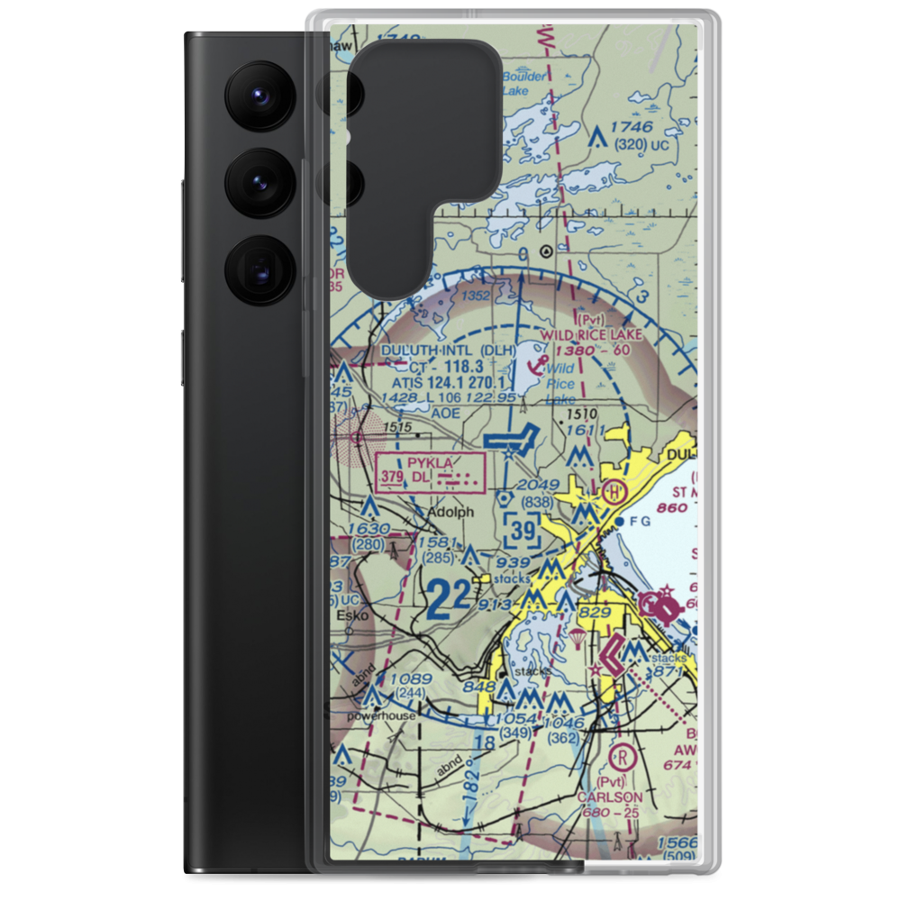 Duluth International Airport (DLH) VFR Sectional Samsung Case Samsung Galaxy S22 Ultra model shown