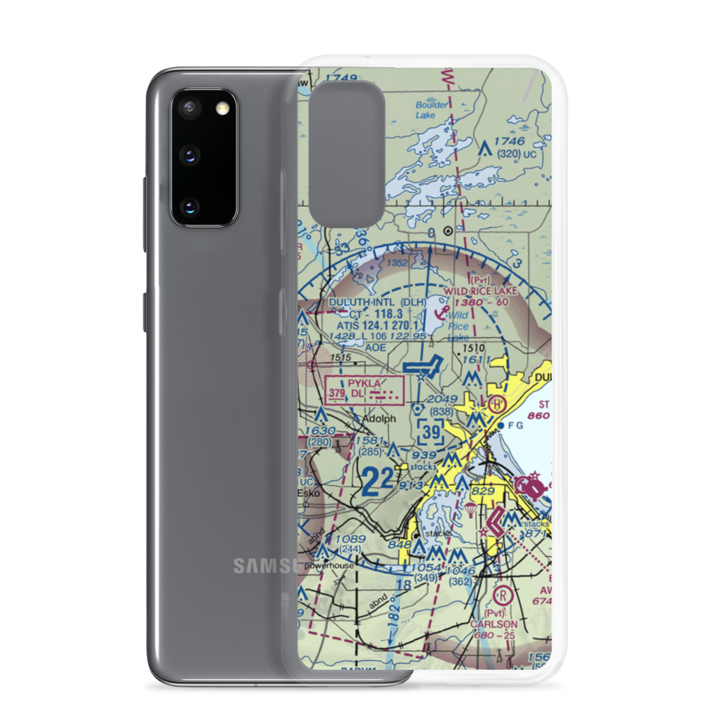 Duluth International Airport (DLH) VFR Sectional Samsung Case Samsung Galaxy S20 model shown