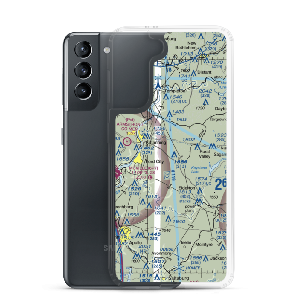 Dunbar Airport (PN49) VFR Sectional Samsung Case Samsung Galaxy S21 model shown