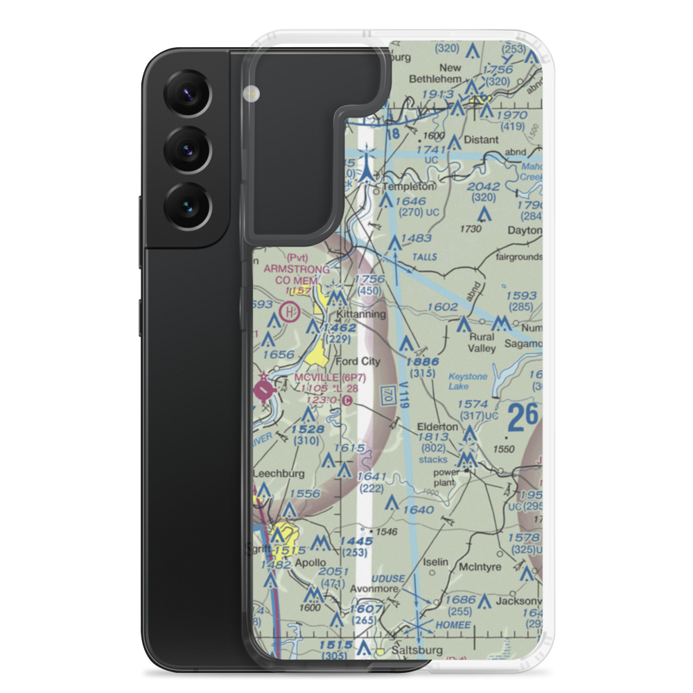 Dunbar Airport (PN49) VFR Sectional Samsung Case Samsung Galaxy S22 Plus model shown