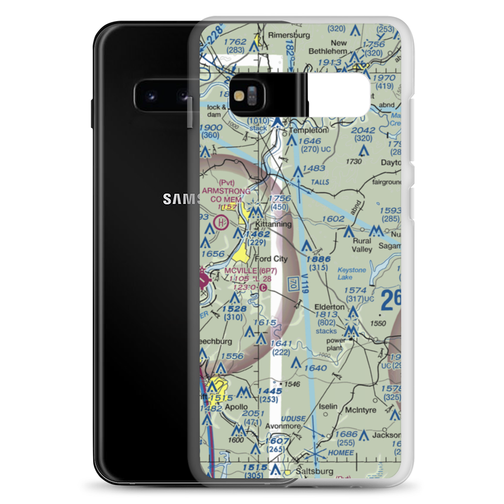 Dunbar Airport (PN49) VFR Sectional Samsung Case Samsung Galaxy S10+ model shown