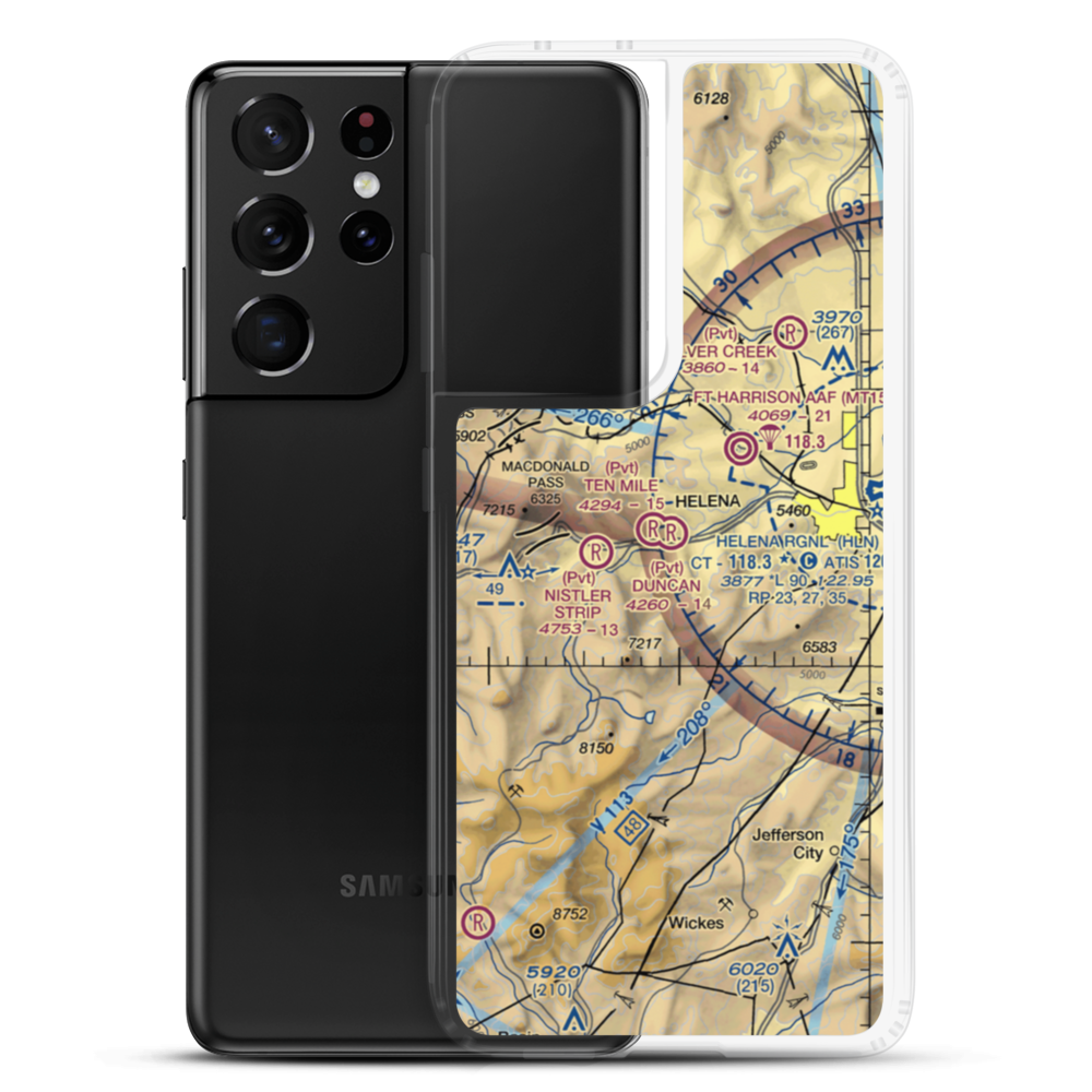 Duncan Airport (MT06) VFR Sectional Samsung Case Samsung Galaxy S21 Ultra model shown