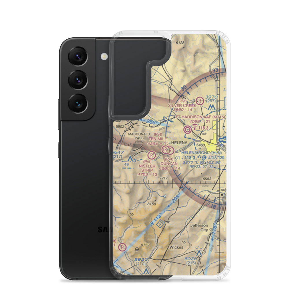 Duncan Airport (MT06) VFR Sectional Samsung Case Samsung Galaxy S22 model shown