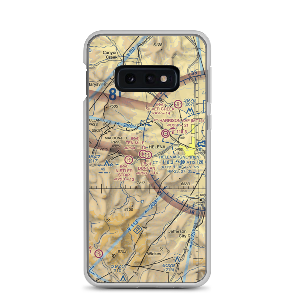 Duncan Airport (MT06) VFR Sectional Samsung Case Samsung Galaxy S10e model shown