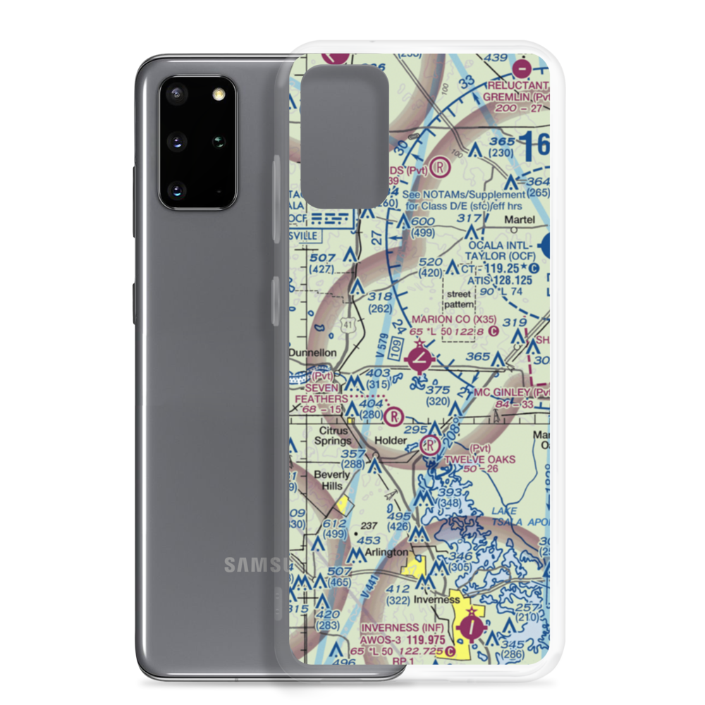 Dunnellon Marion Co & Park of Commerce Airport (X35) VFR Sectional Samsung Case Samsung Galaxy S20 Plus model shown