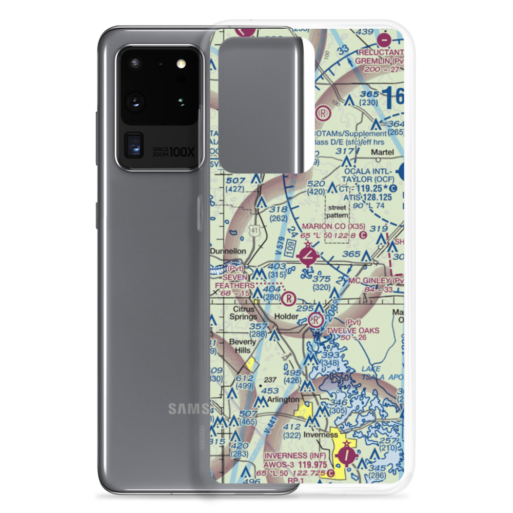 Dunnellon Marion Co & Park of Commerce Airport (X35) VFR Sectional Samsung Case Samsung Galaxy S20 Ultra model shown