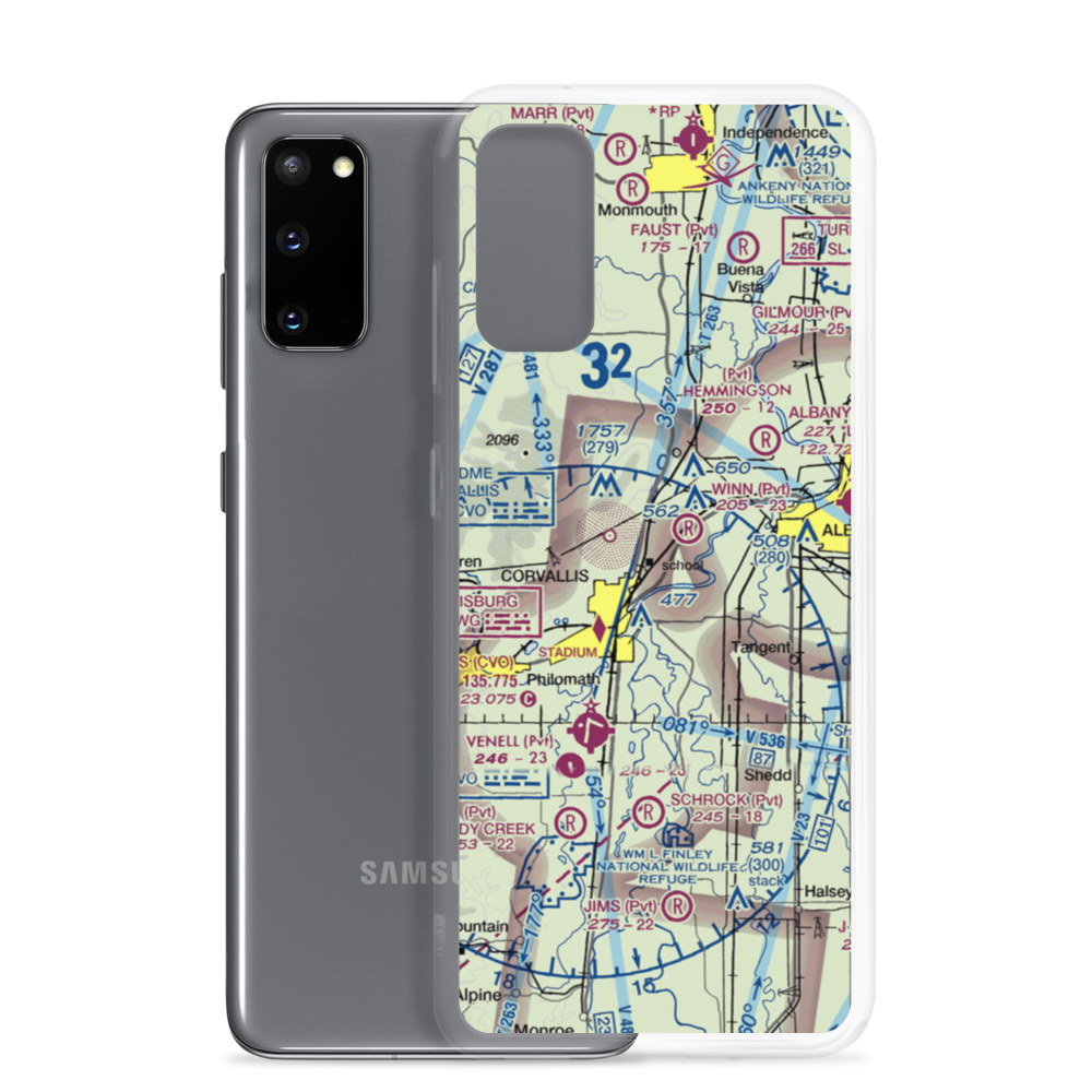 Dunning Vineyards Airport (OG01) VFR Sectional Samsung Case Samsung Galaxy S20 model shown