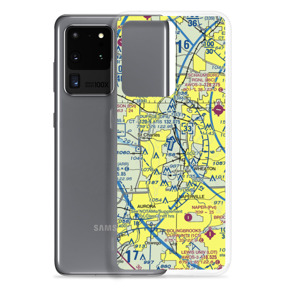 Dupage Airport (DPA) VFR Sectional Samsung Case Samsung Galaxy S20 Ultra model shown