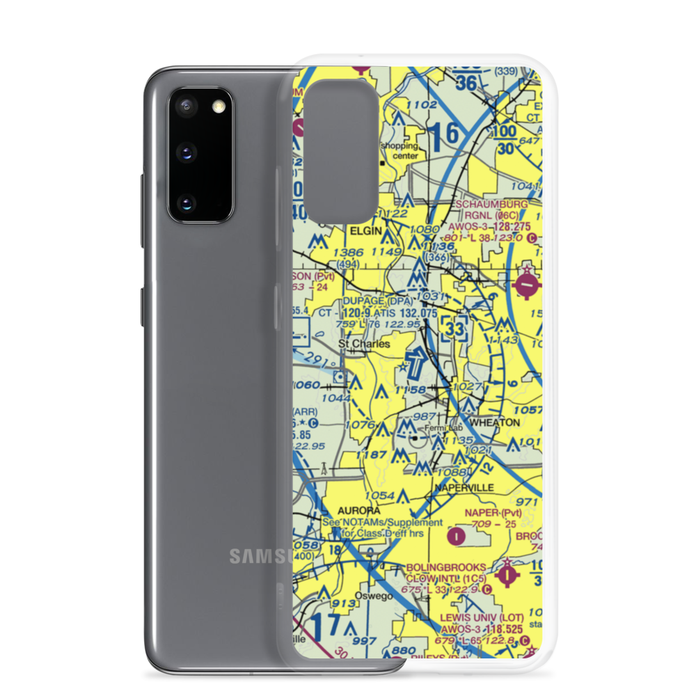 Dupage Airport (DPA) VFR Sectional Samsung Case Samsung Galaxy S20 model shown