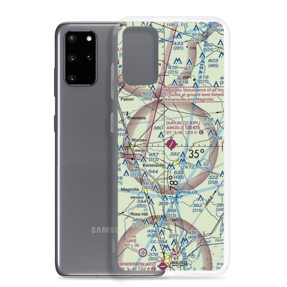 Duplin County Airport (DPL) VFR Sectional Samsung Case Samsung Galaxy S20 Plus model shown