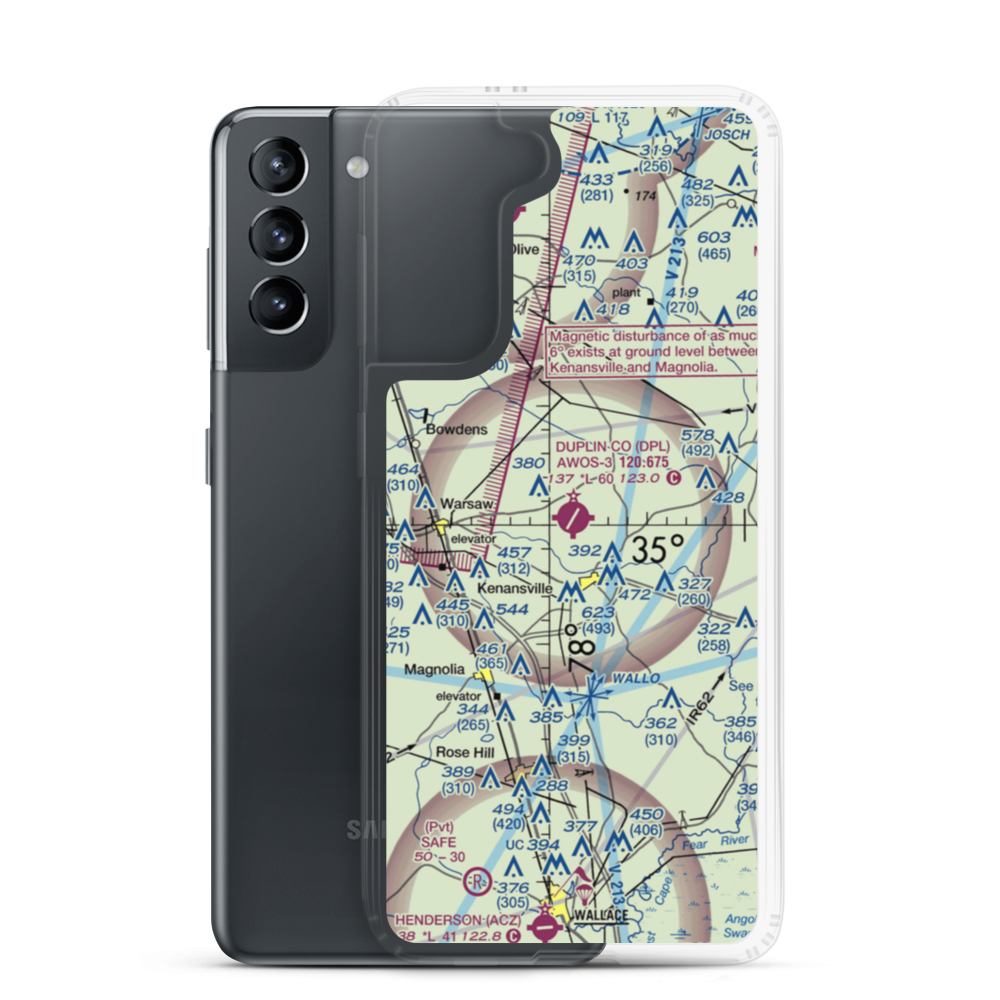 Duplin County Airport (DPL) VFR Sectional Samsung Case Samsung Galaxy S21 model shown