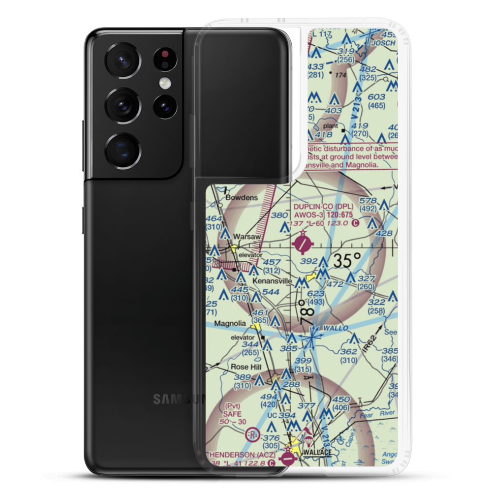 Duplin County Airport (DPL) VFR Sectional Samsung Case Samsung Galaxy S21 Ultra model shown