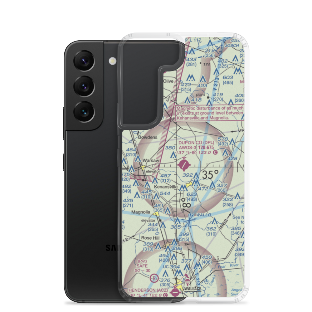 Duplin County Airport (DPL) VFR Sectional Samsung Case Samsung Galaxy S22 model shown