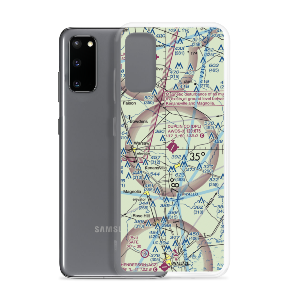 Duplin County Airport (DPL) VFR Sectional Samsung Case Samsung Galaxy S20 model shown