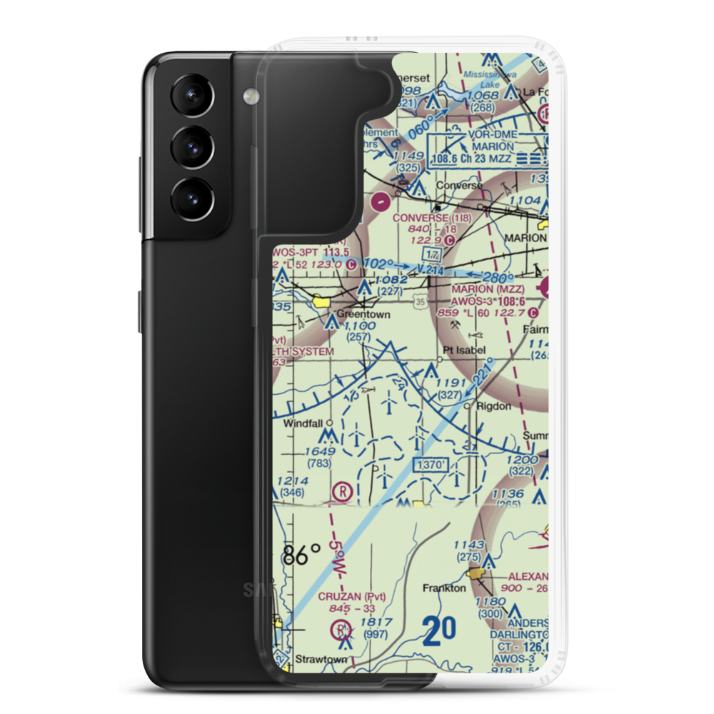 Dupouy Airport (3IN2) VFR Sectional Samsung Case Samsung Galaxy S21 Plus model shown