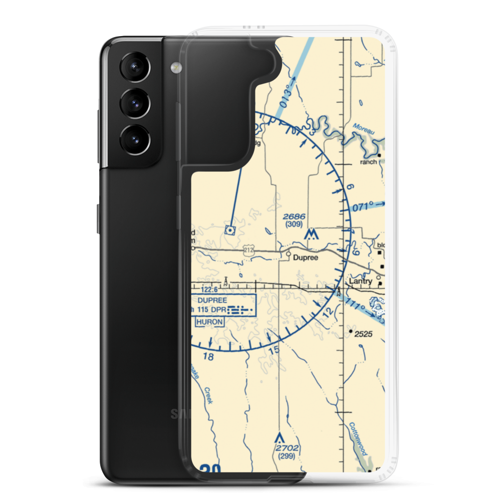 Dupree Municipal Airport (7F2) VFR Sectional Samsung Case Samsung Galaxy S21 Plus model shown