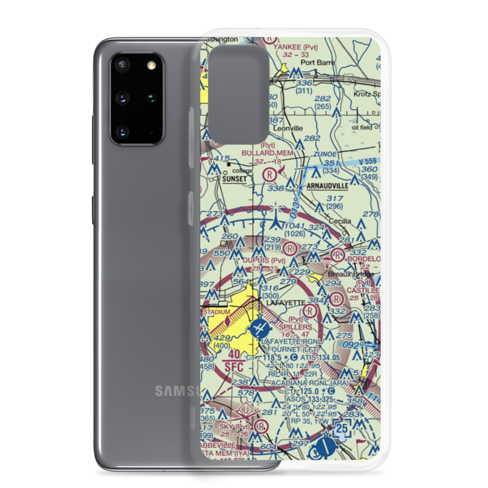Dupuis Airport (LA41) VFR Sectional Samsung Case Samsung Galaxy S20 Plus model shown