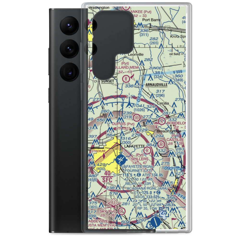 Dupuis Airport (LA41) VFR Sectional Samsung Case Samsung Galaxy S22 Ultra model shown