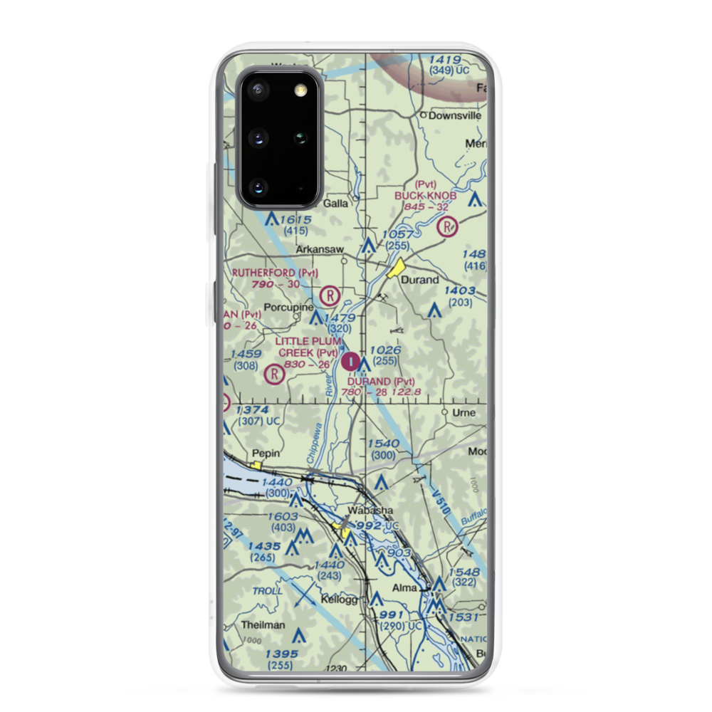 Durand Municipal Airport (WI25) VFR Sectional Samsung Case Samsung Galaxy S20 Plus model shown