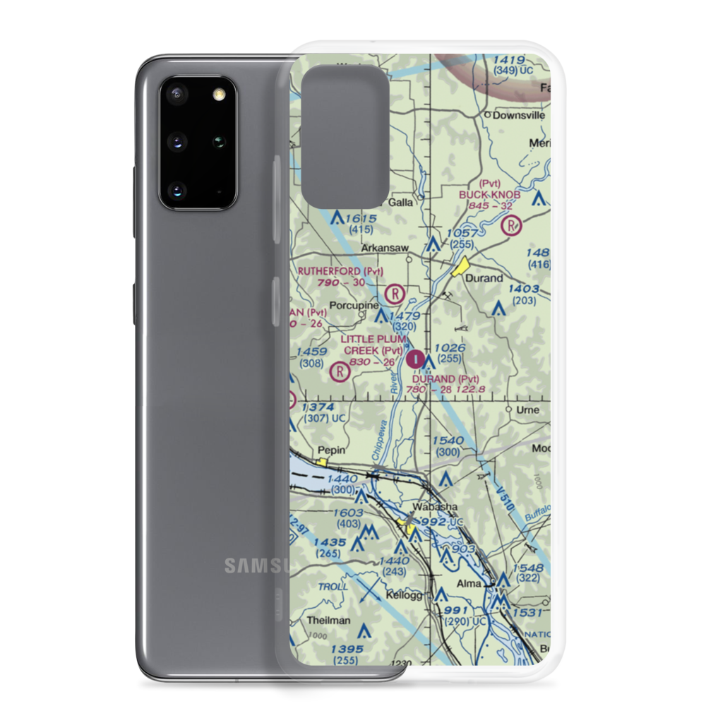 Durand Municipal Airport (WI25) VFR Sectional Samsung Case Samsung Galaxy S20 Plus model shown