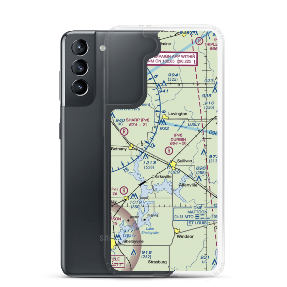 Durbin Airport (85IL) VFR Sectional Samsung Case Samsung Galaxy S21 model shown