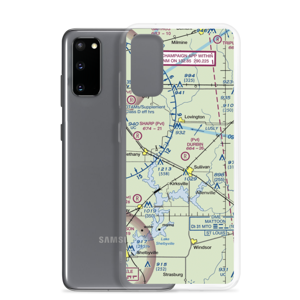 Durbin Airport (85IL) VFR Sectional Samsung Case Samsung Galaxy S20 model shown