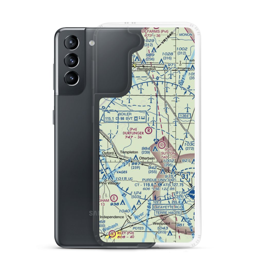 Durflinger Airport (IN29) VFR Sectional Samsung Case Samsung Galaxy S21 model shown
