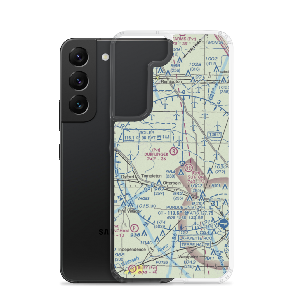 Durflinger Airport (IN29) VFR Sectional Samsung Case Samsung Galaxy S22 model shown