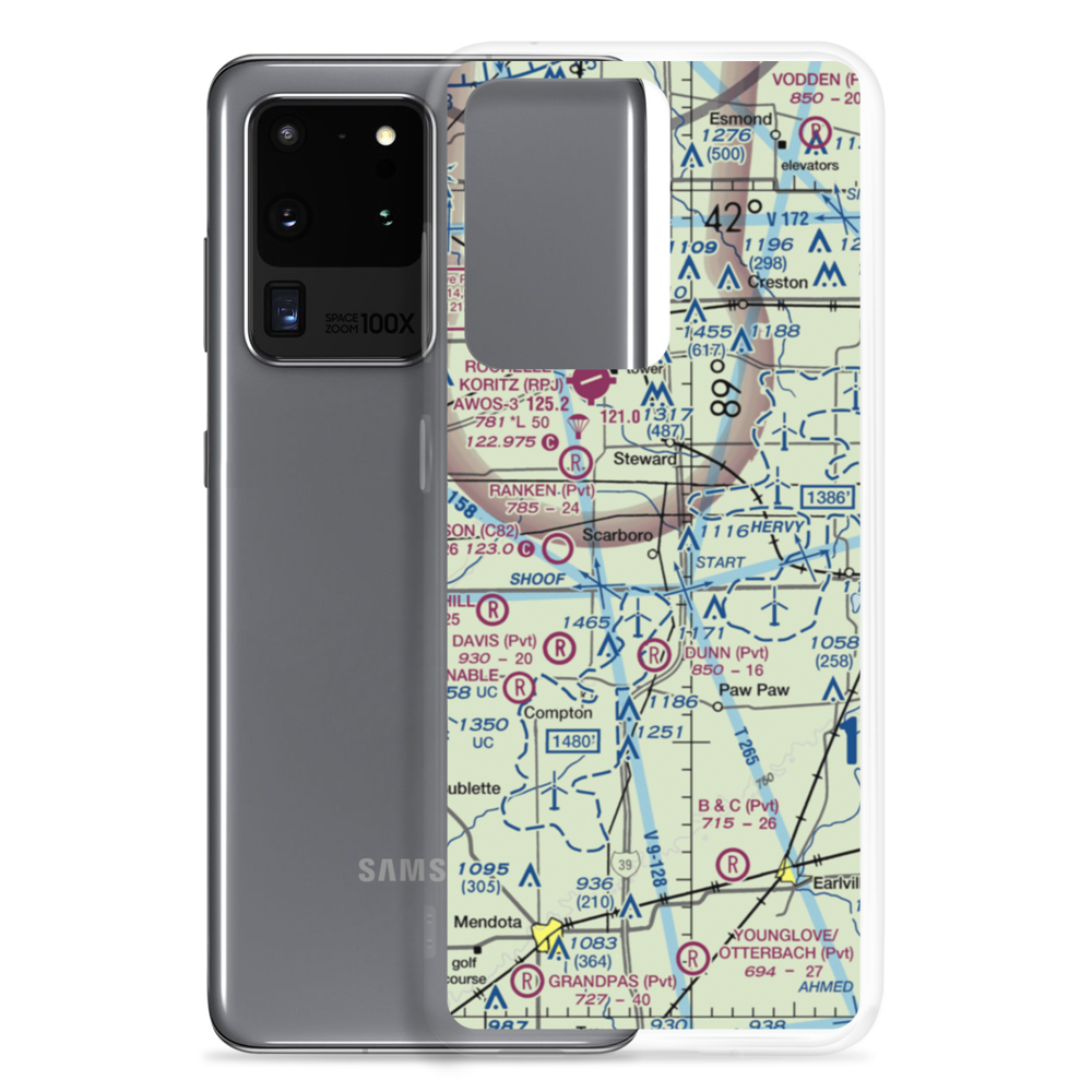 Durin RLA Airport (IL53) VFR Sectional Samsung Case Samsung Galaxy S20 Ultra model shown