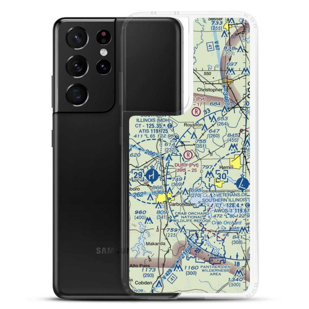 Dury Estates Airport (IL71) VFR Sectional Samsung Case Samsung Galaxy S21 Ultra model shown