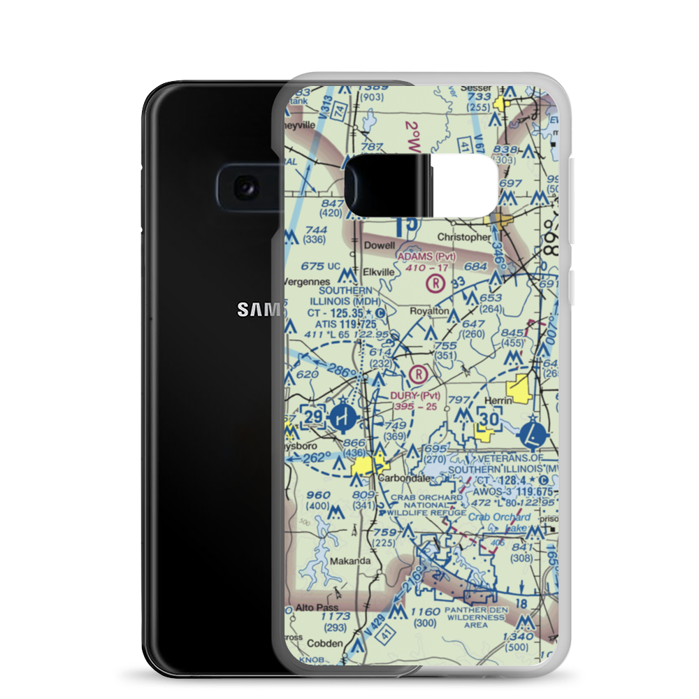Dury Estates Airport (IL71) VFR Sectional Samsung Case Samsung Galaxy S10e model shown