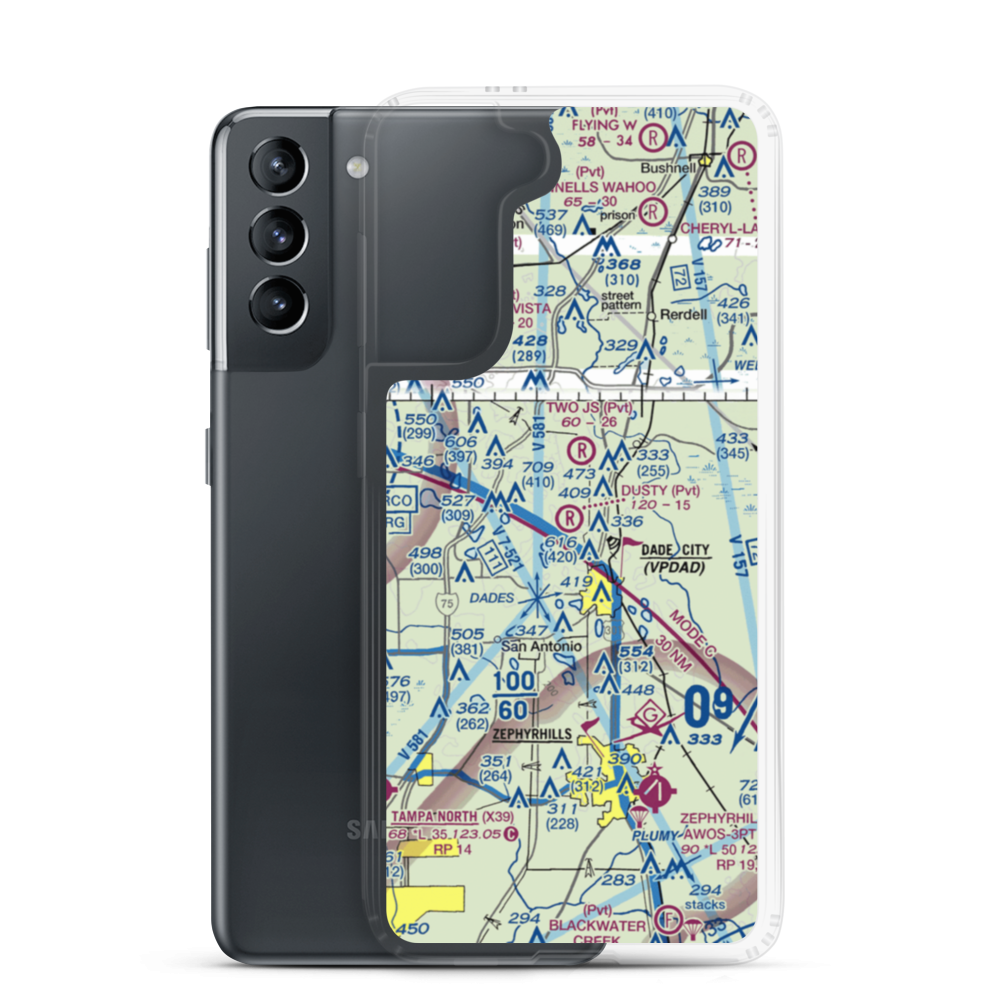 Dusty Airpatch Airport (5FL0) VFR Sectional Samsung Case Samsung Galaxy S21 model shown
