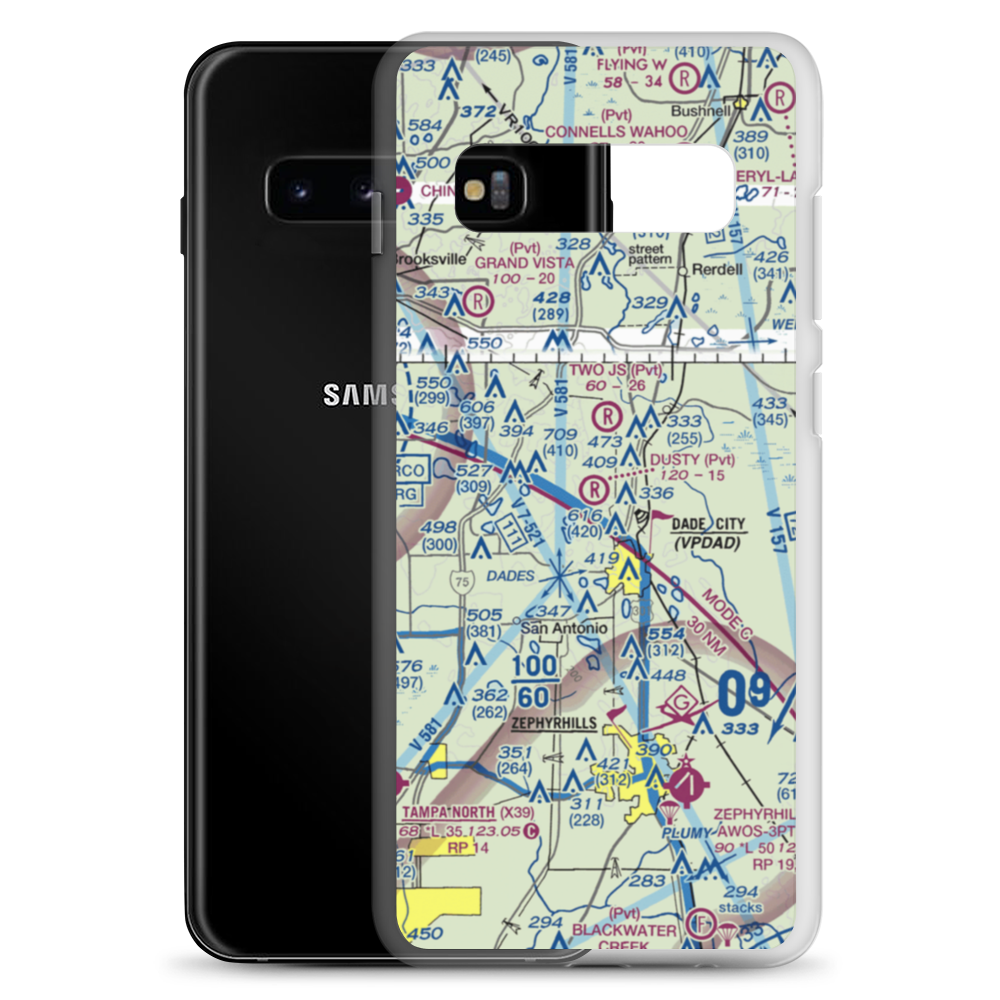 Dusty Airpatch Airport (5FL0) VFR Sectional Samsung Case Samsung Galaxy S10+ model shown