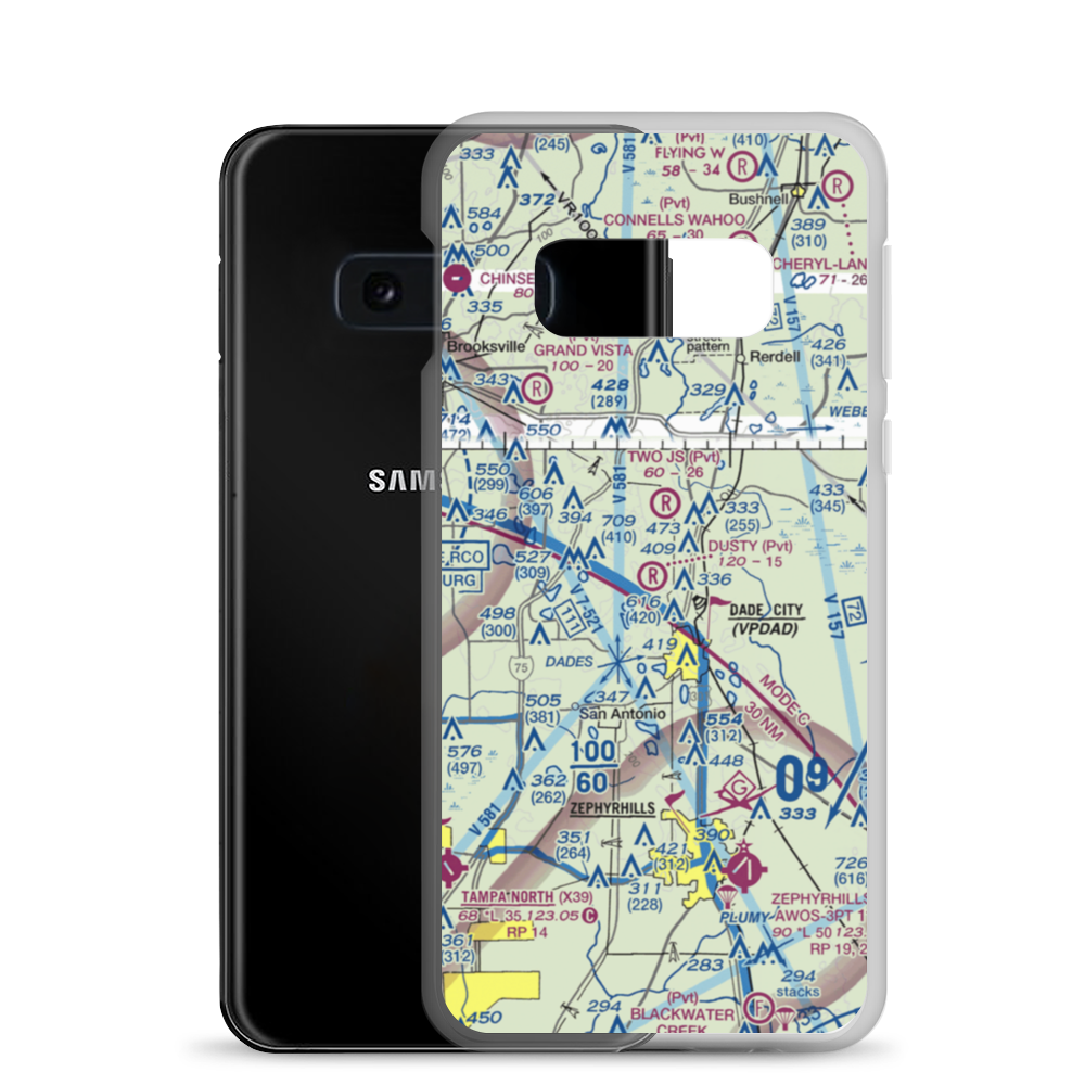 Dusty Airpatch Airport (5FL0) VFR Sectional Samsung Case Samsung Galaxy S10e model shown