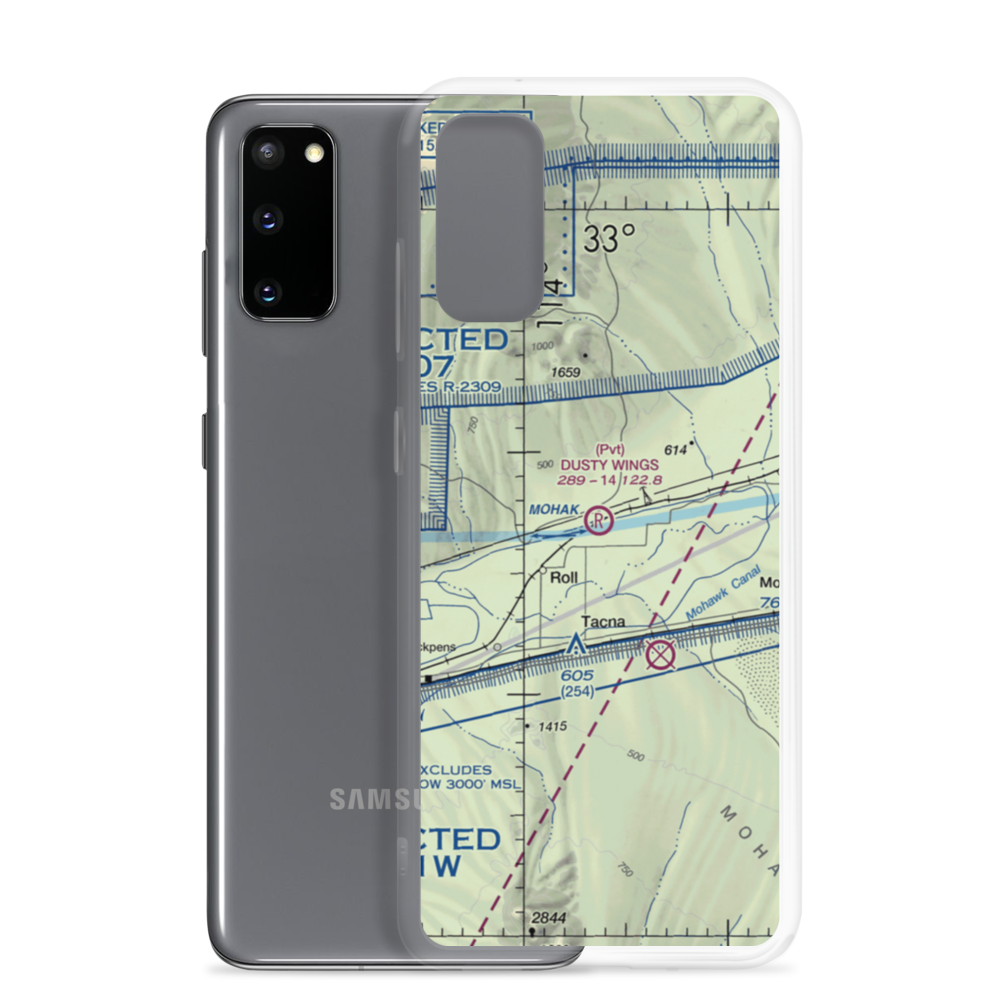 Dusty Wings Field (US-0638) VFR Sectional Samsung Case Samsung Galaxy S20 model shown