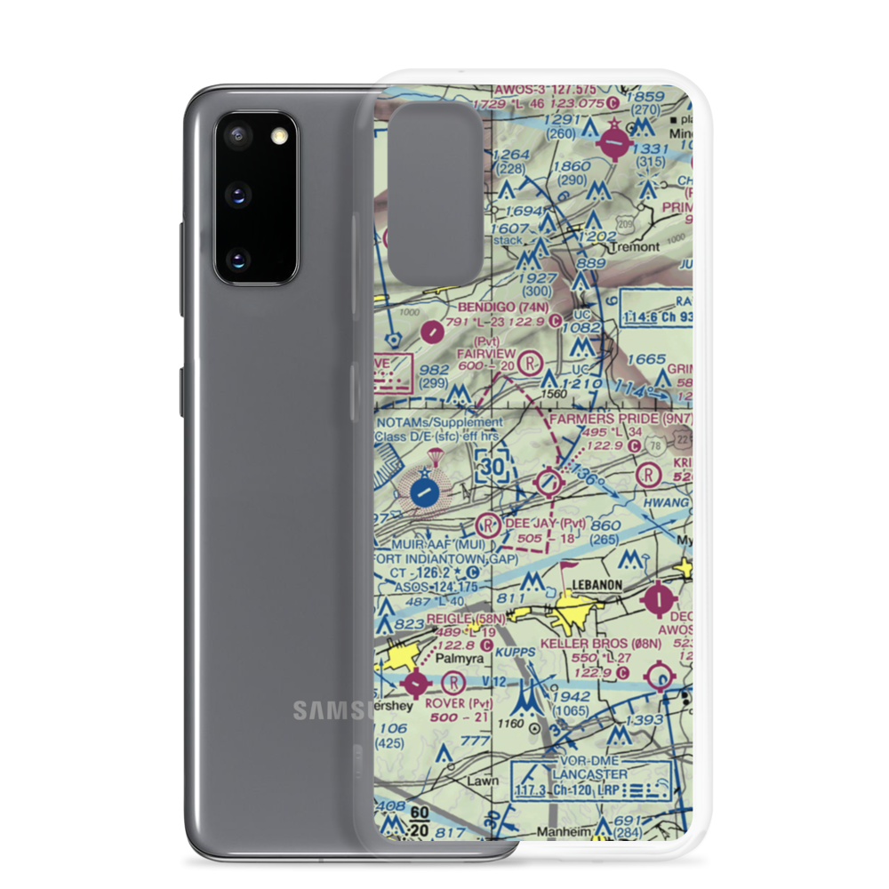Dutch Country Egg Farms Airport (PS35) VFR Sectional Samsung Case Samsung Galaxy S20 model shown