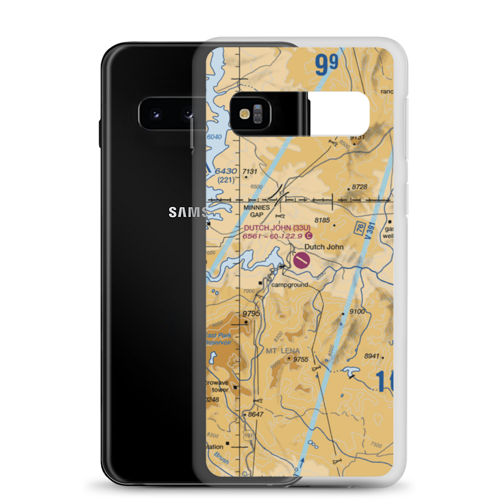 Dutch John Airport (33U) VFR Sectional Samsung Case Samsung Galaxy S10 model shown
