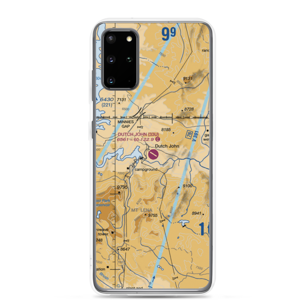 Dutch John Airport (33U) VFR Sectional Samsung Case Samsung Galaxy S20 Plus model shown