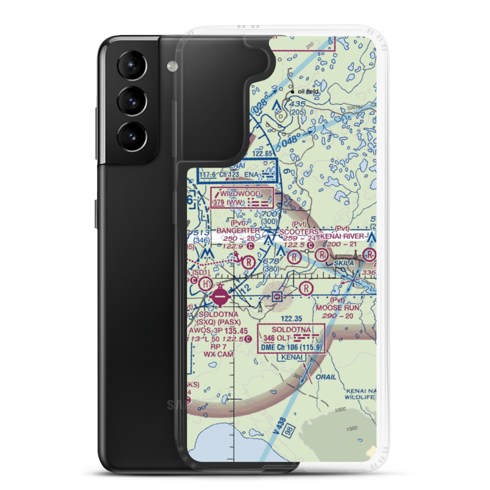 Dutch Landing Strip (88AK) VFR Sectional Samsung Case Samsung Galaxy S21 Plus model shown