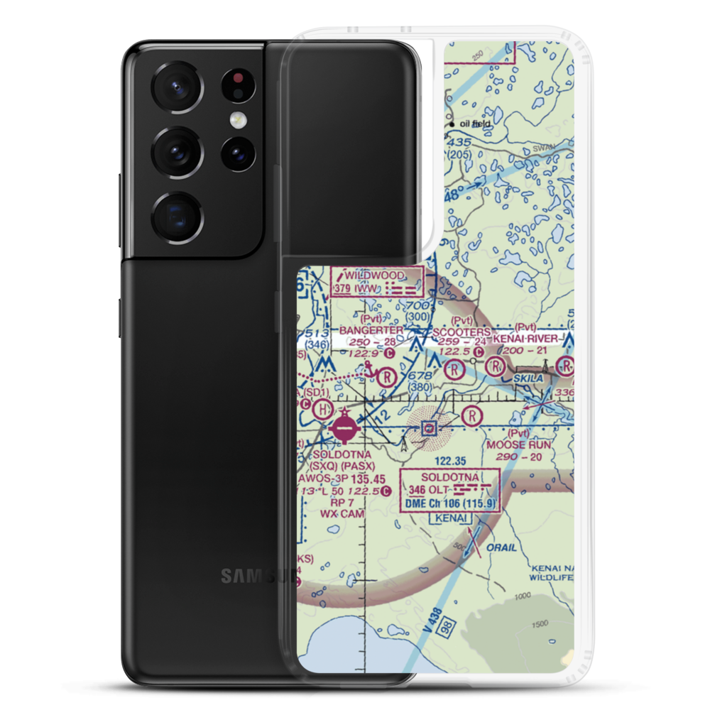Dutch Landing Strip (88AK) VFR Sectional Samsung Case Samsung Galaxy S21 Ultra model shown