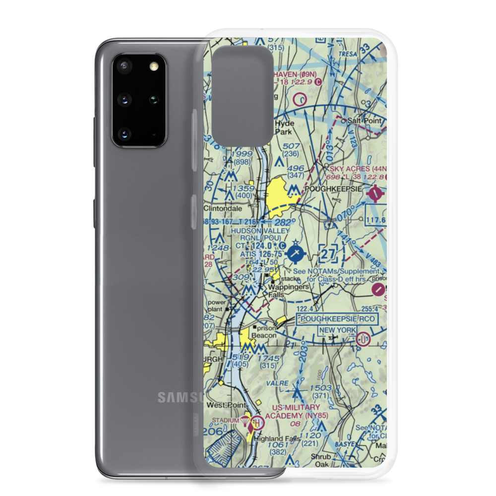 Dutchess County Airport (POU) VFR Sectional Samsung Case Samsung Galaxy S20 Plus model shown