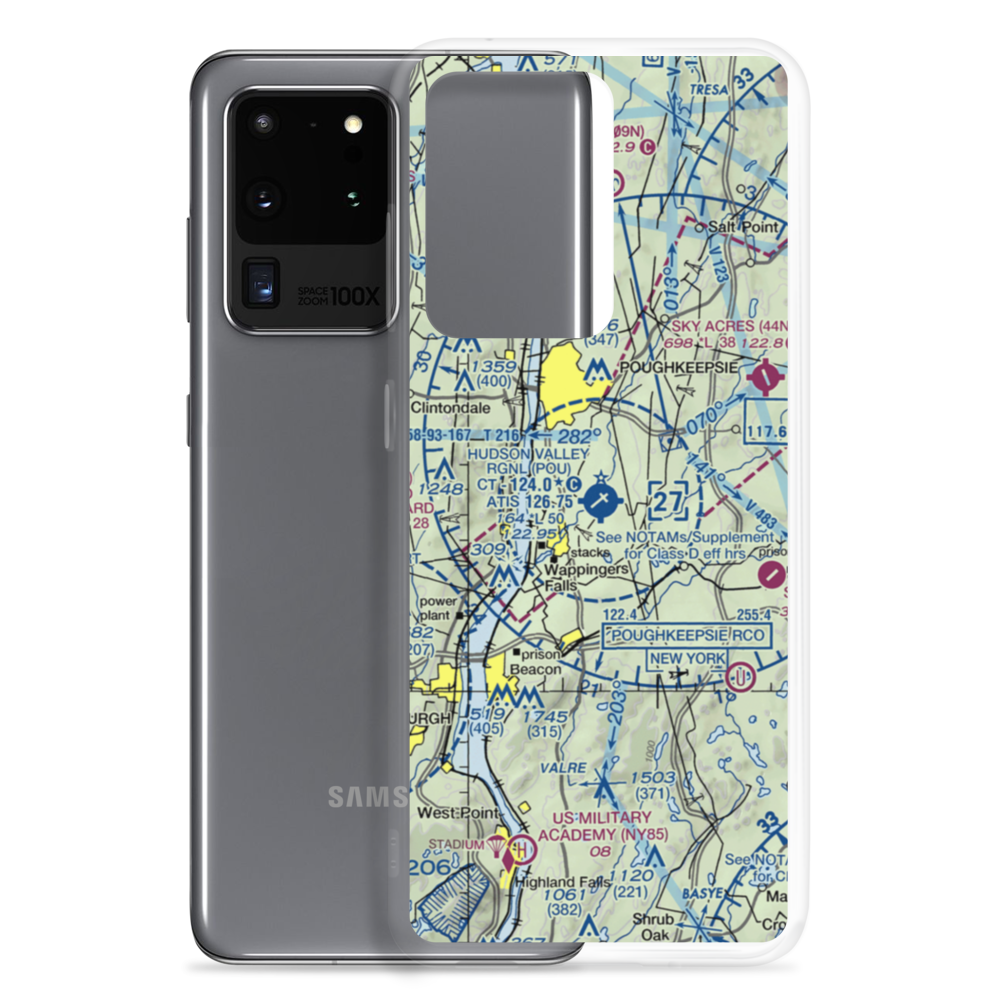 Dutchess County Airport (POU) VFR Sectional Samsung Case Samsung Galaxy S20 Ultra model shown