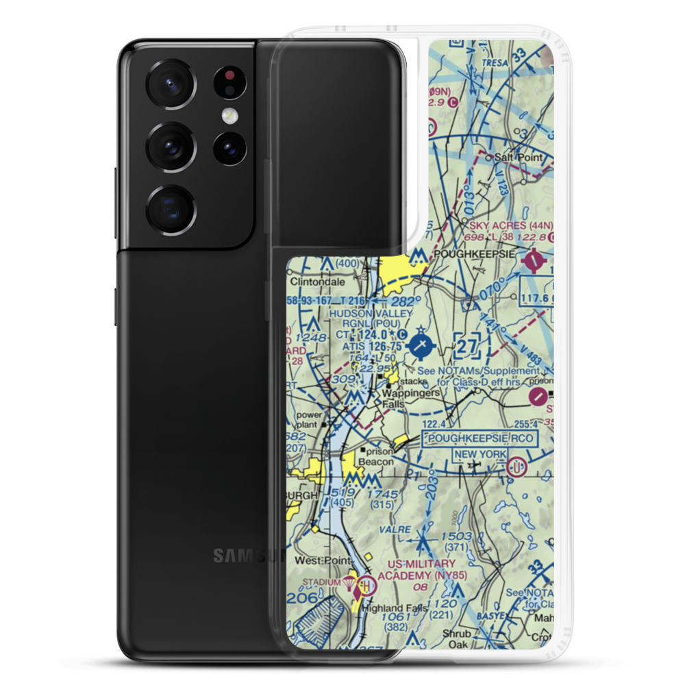 Dutchess County Airport (POU) VFR Sectional Samsung Case Samsung Galaxy S21 Ultra model shown