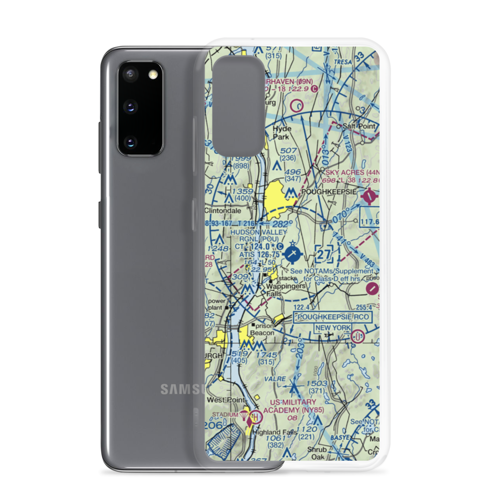 Dutchess County Airport (POU) VFR Sectional Samsung Case Samsung Galaxy S20 model shown