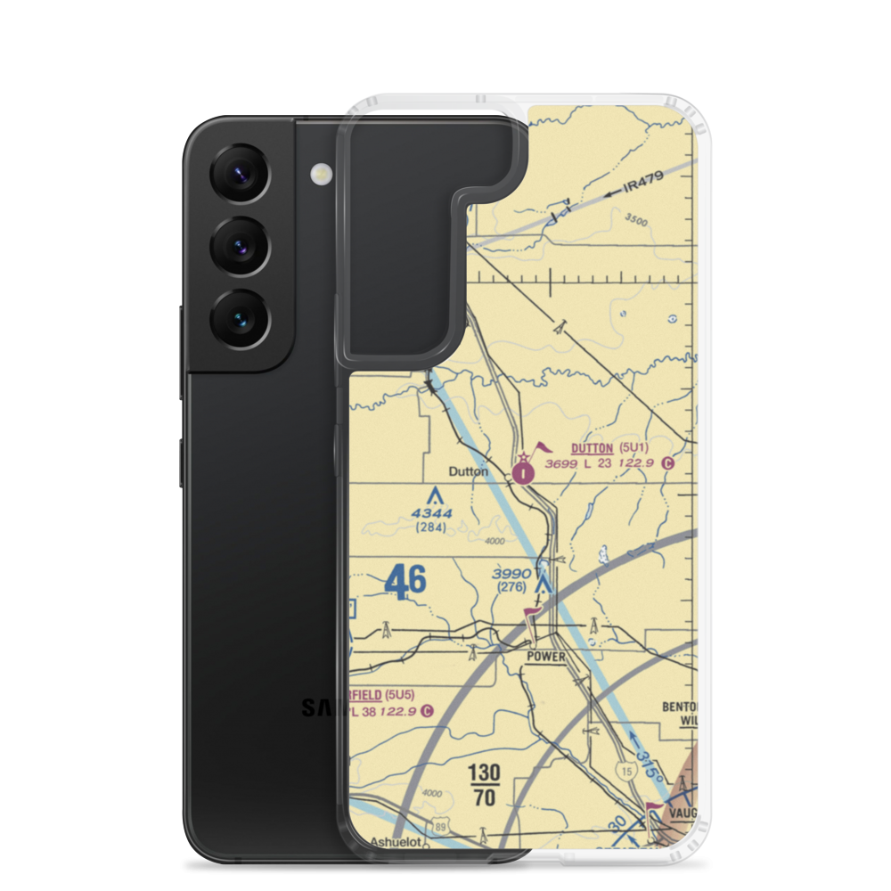 Dutton Airport (5U1) VFR Sectional Samsung Case Samsung Galaxy S22 model shown