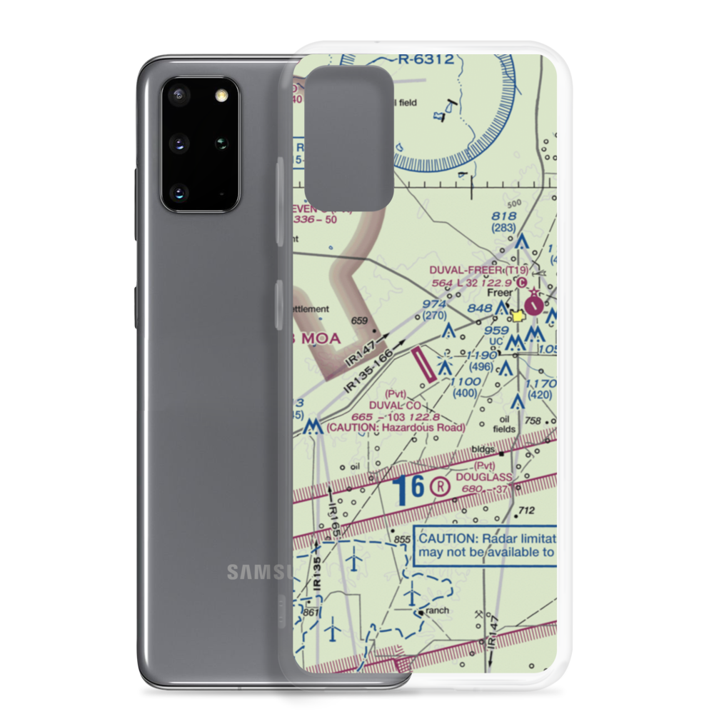 Duval County Ranch Co Airport (28TA) VFR Sectional Samsung Case Samsung Galaxy S20 Plus model shown